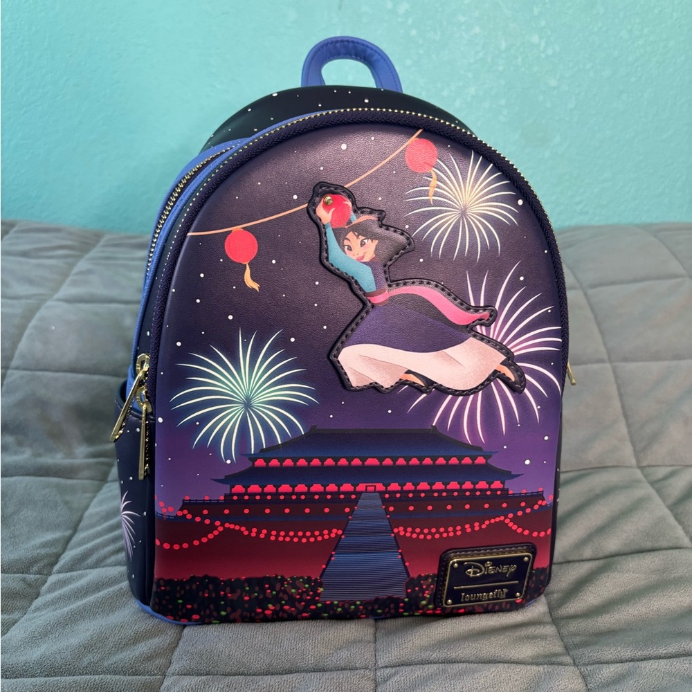 Loungefly Disney Fireworks Backpack - Purple and Black